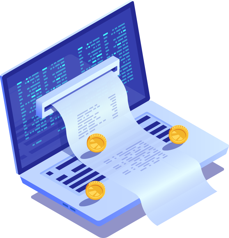 A 3D View of Laptop Screen Providing Audit Report